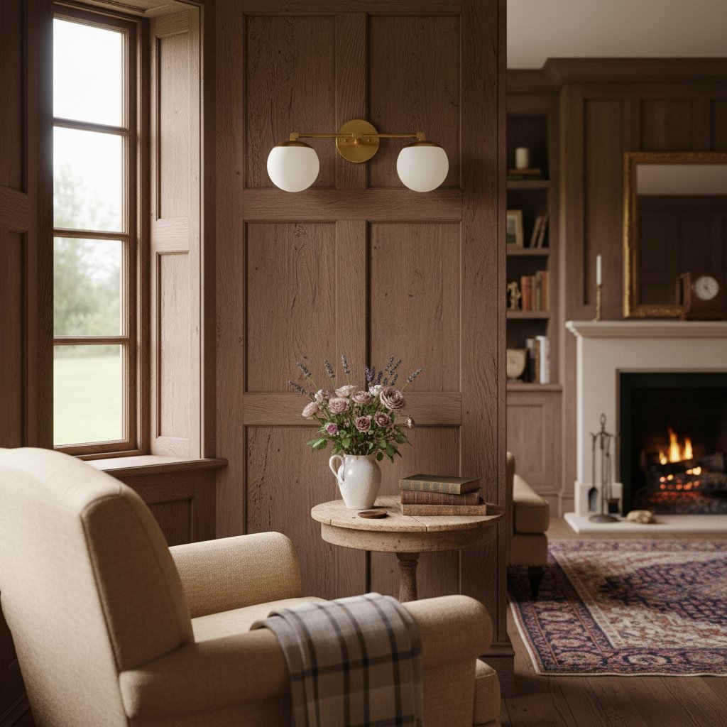 Glorica Glass Vanity Light - Art Deco Brass Wall Globe Fixture Modern