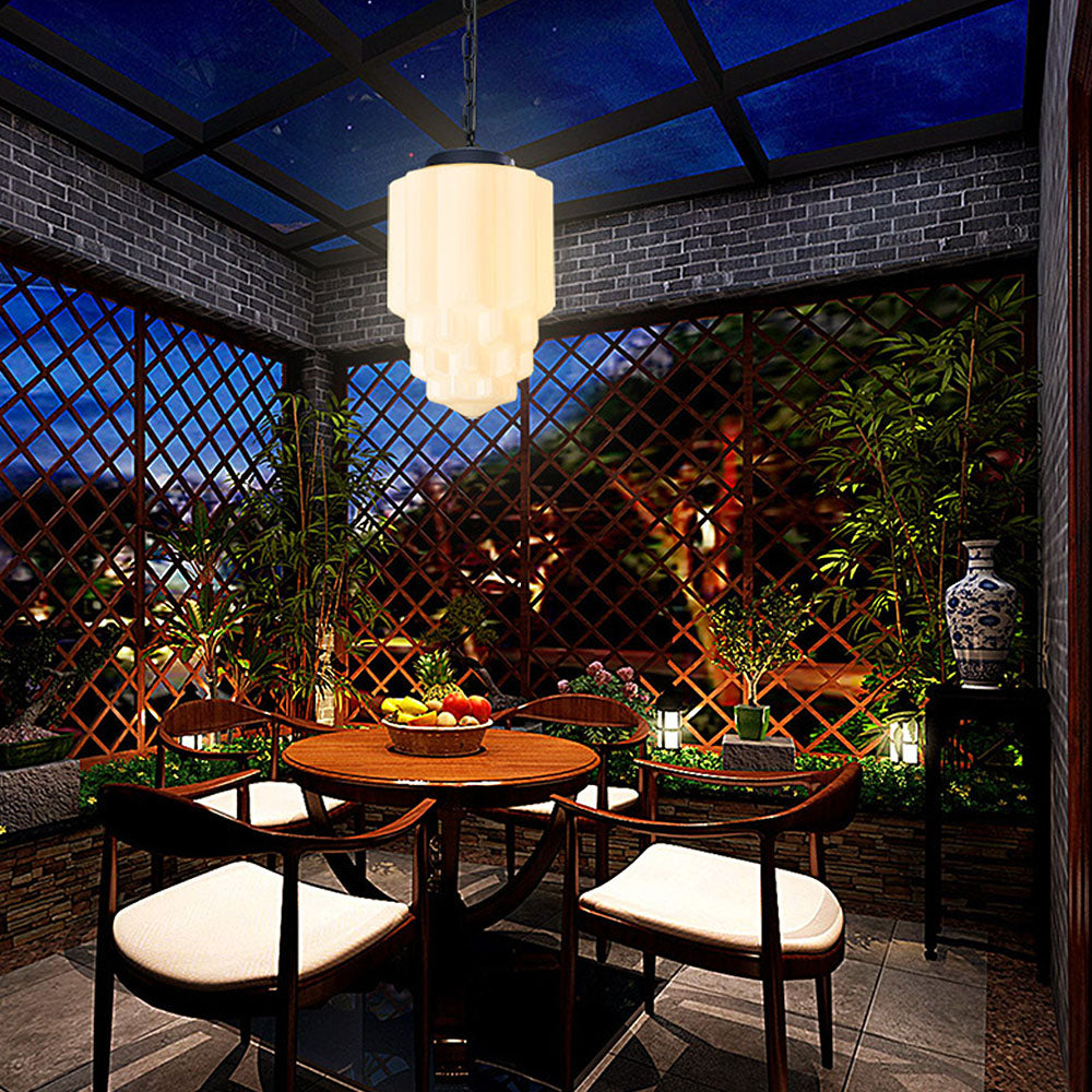 White Milk Glass Pendant Light - Vintage Elegance