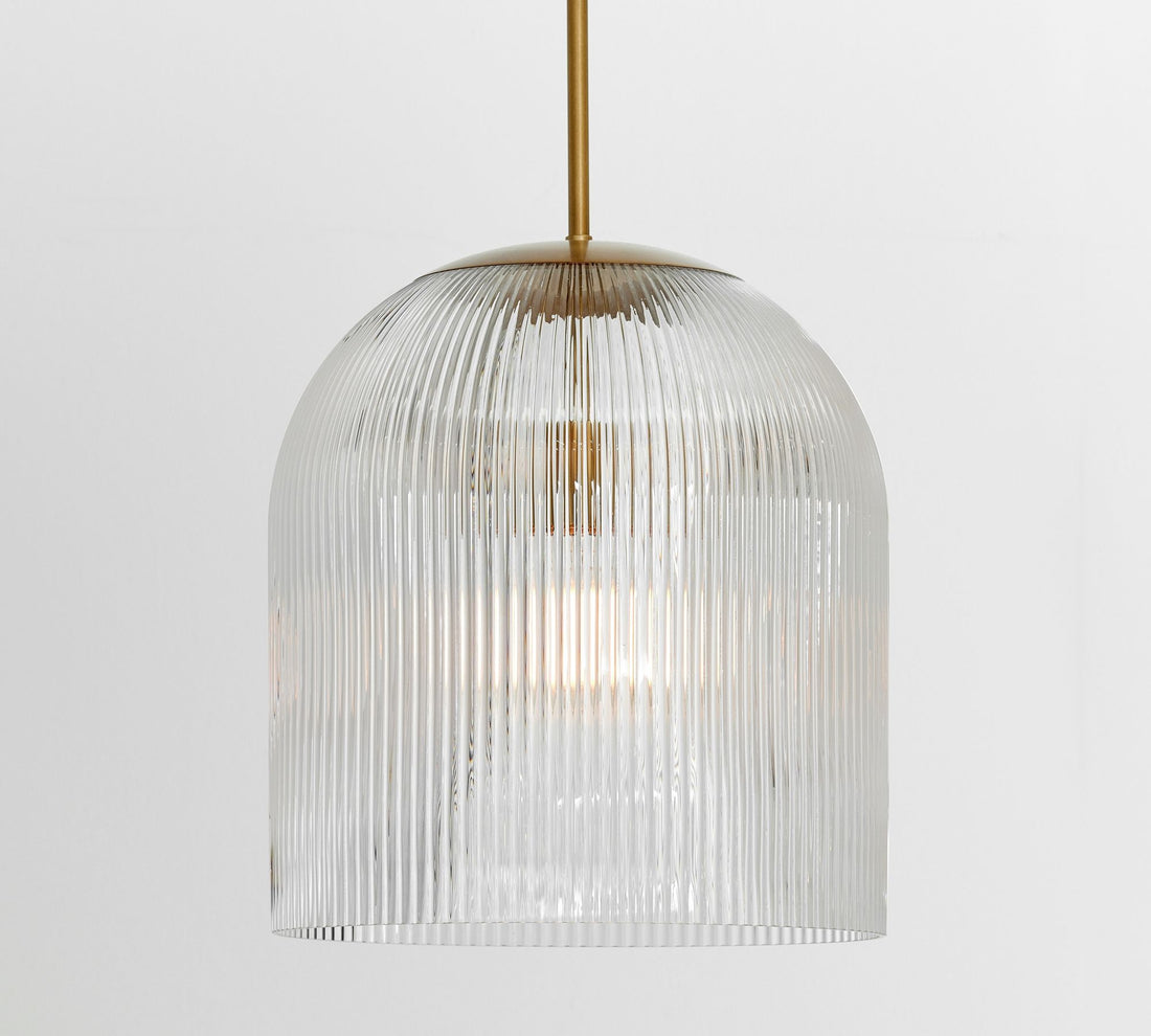 Suspension Bravira en verre strié – Lampe élégante pour îlot de cuisine