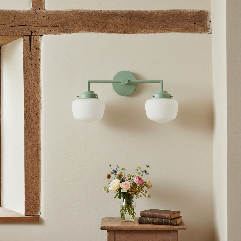 Opalume Glass Vanity Light - Vintage Inspired Bathroom Wall Lighting