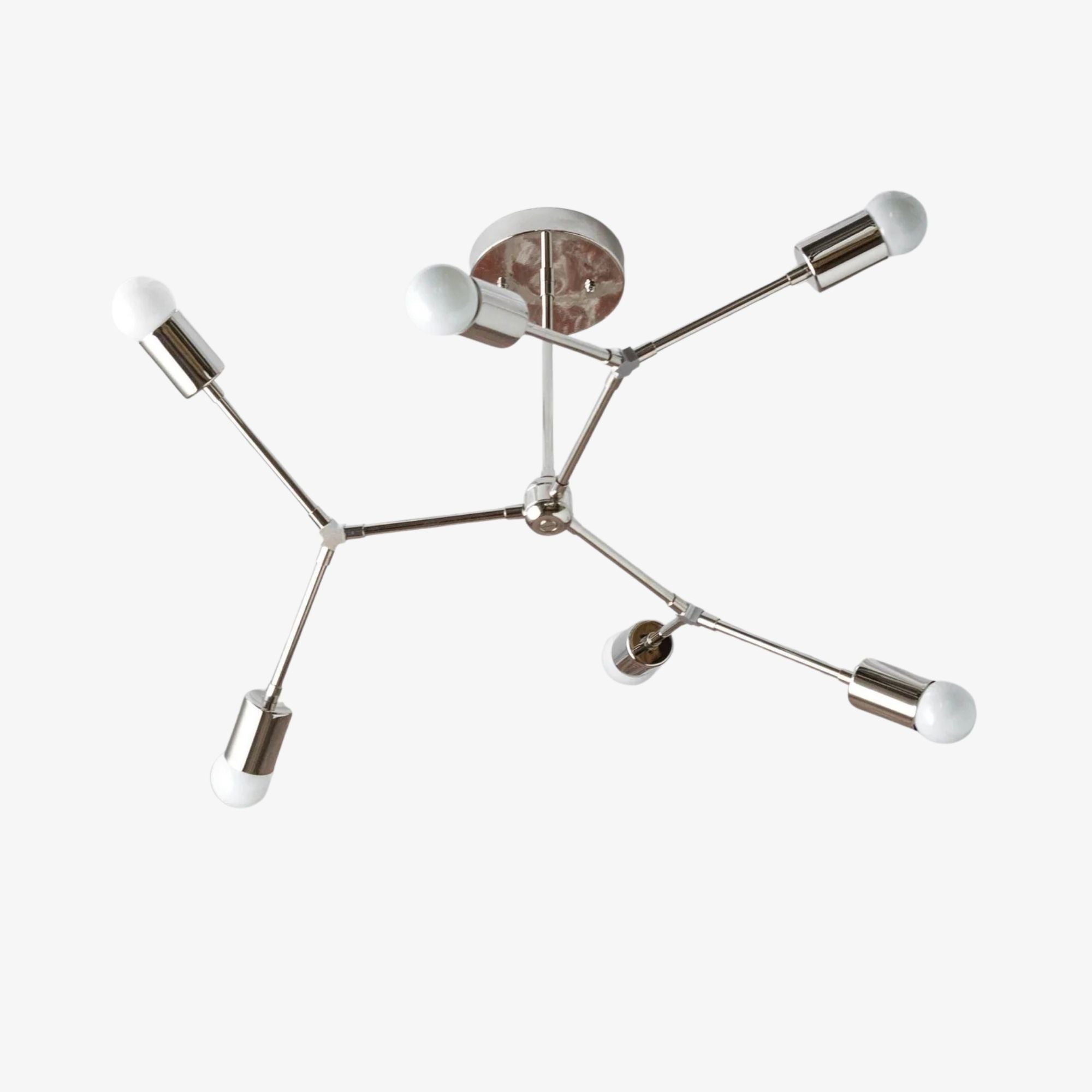Mobilux Line Industrial Geometric Chandelier - Chrome Nickel Ceiling Light