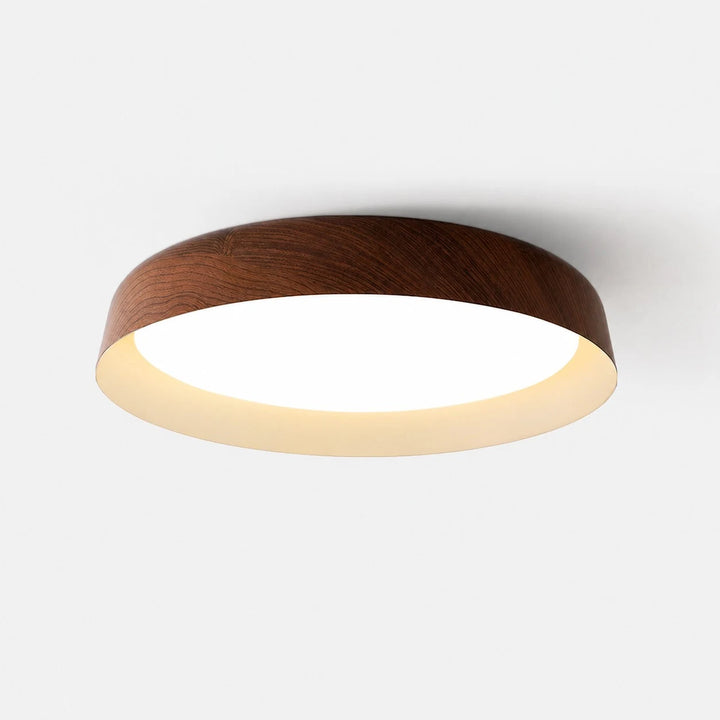 Wabi-Sabi Wood Color LED Flush Mount Ceiling Light