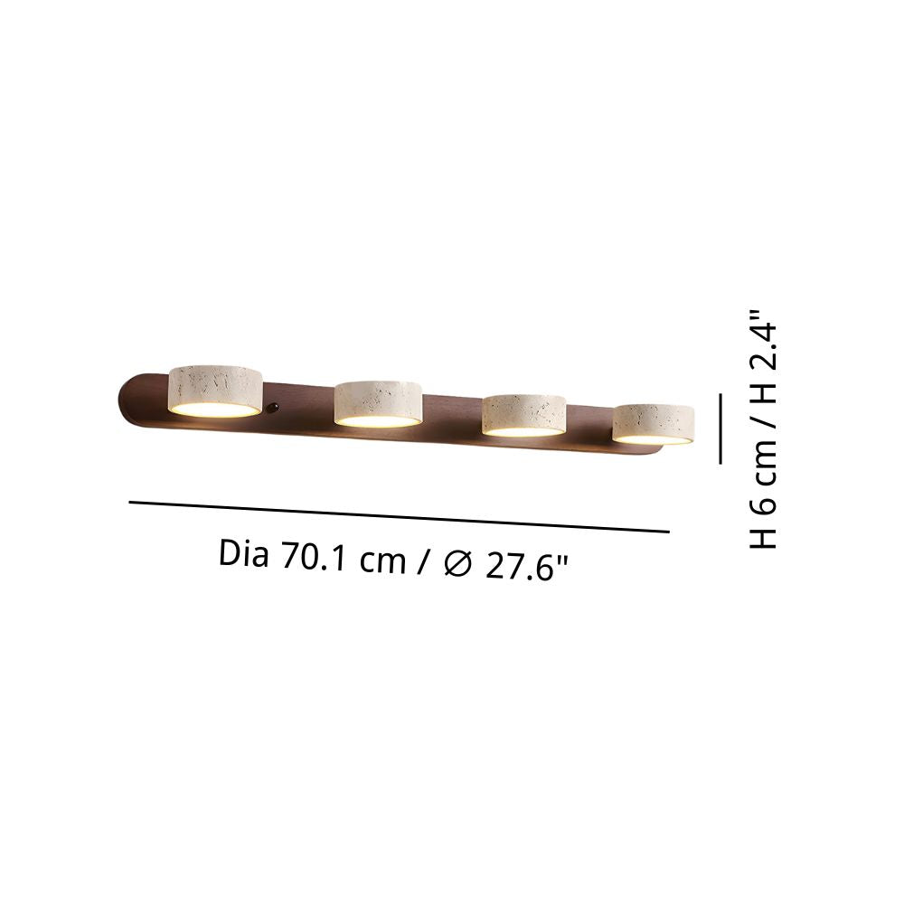 Wood Wall Sconce - Natural Travertine Duo Wall Light