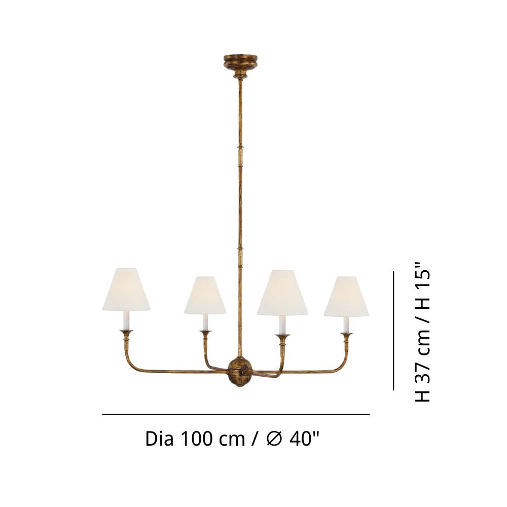 Lustre en tissu - Lustre en métal pour le confort visuel du salon