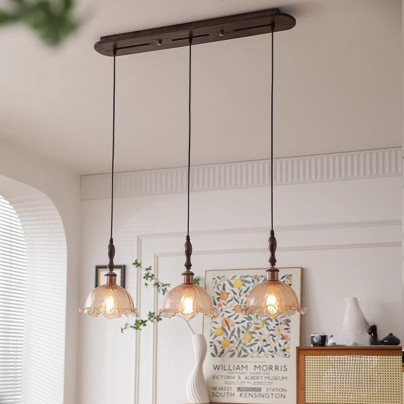 Elegant Medieval Combination Pendant Lamp With Decorative Floriated For Bucolic Dining Room