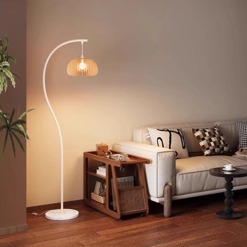 Medieval Pumpkin Marble Floor Lamp With Delicate Dimensions For Living Room