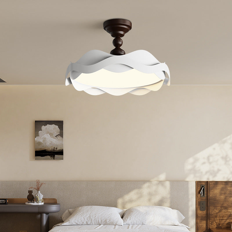 Creative Wave Flowers Shape Ceiling Light With Ornamental Delightful Sable Brown For Study Room