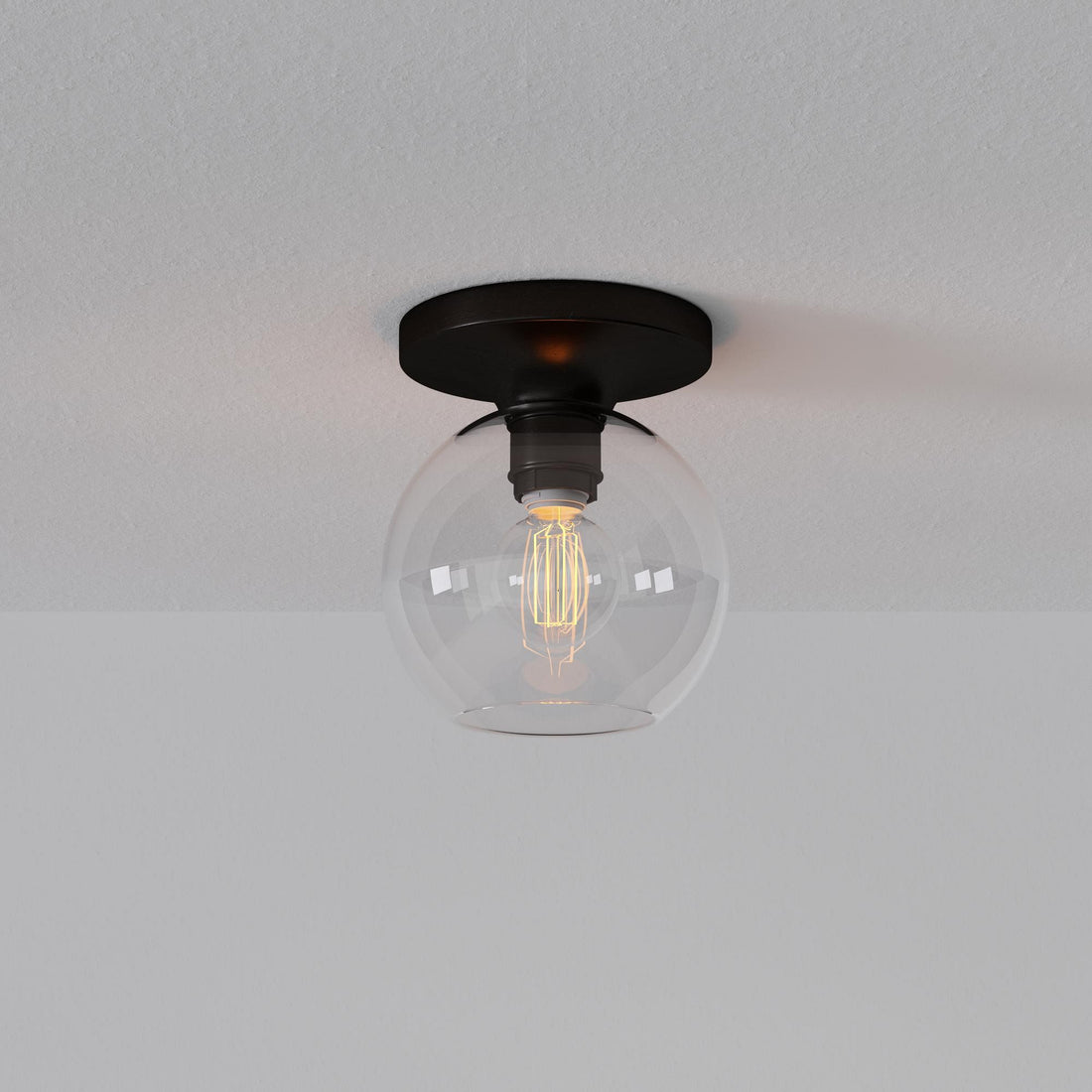 Selvion Modern Globe Ceiling Light - Damp-Rated Bathroom Lighting - Luxe Glass Shade