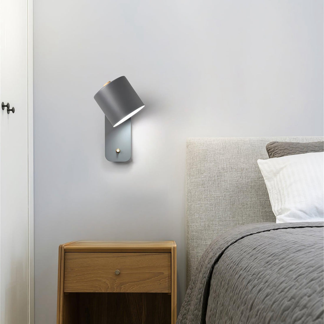 Applique murale cylindrique rotative — Éclairage d'intérieur minimaliste en métal