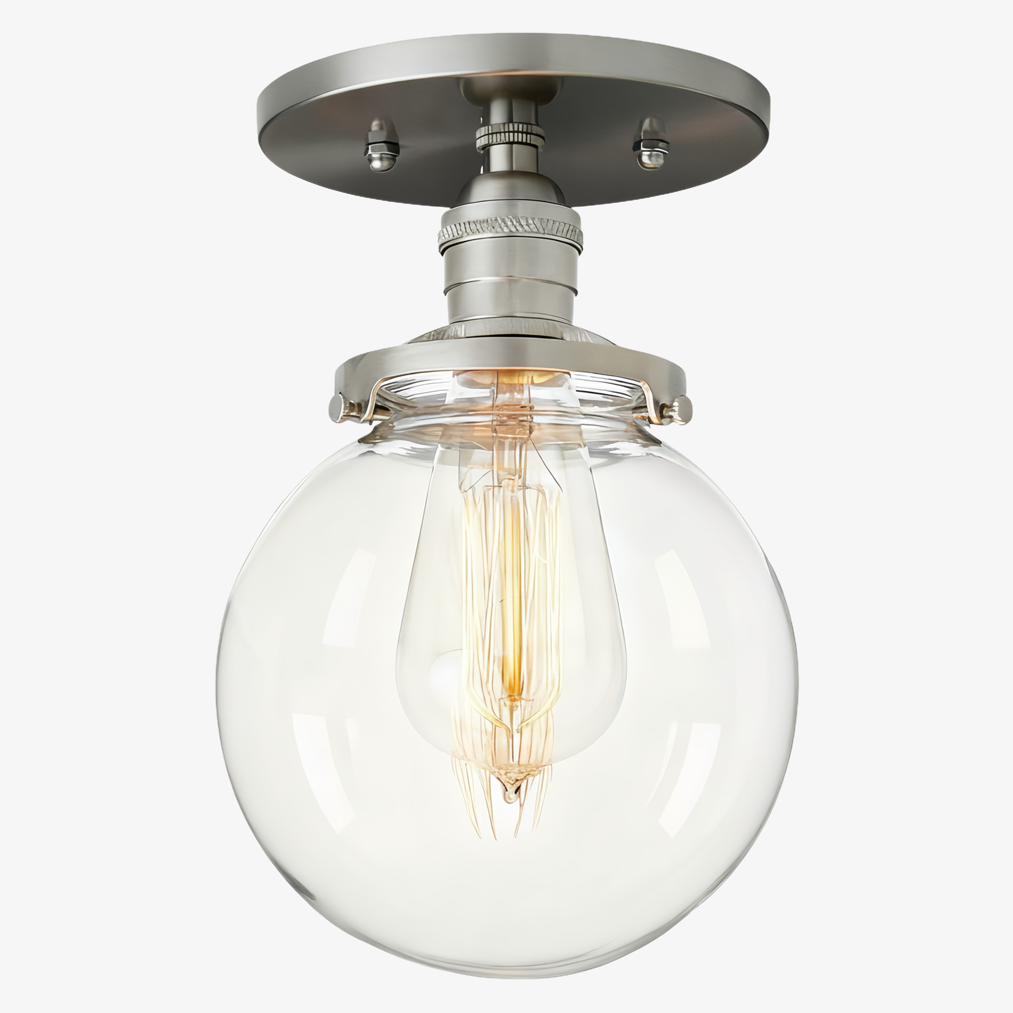 Glorica Glass Retro Globe Ceiling Light - Vintage Industrial Home Lighting