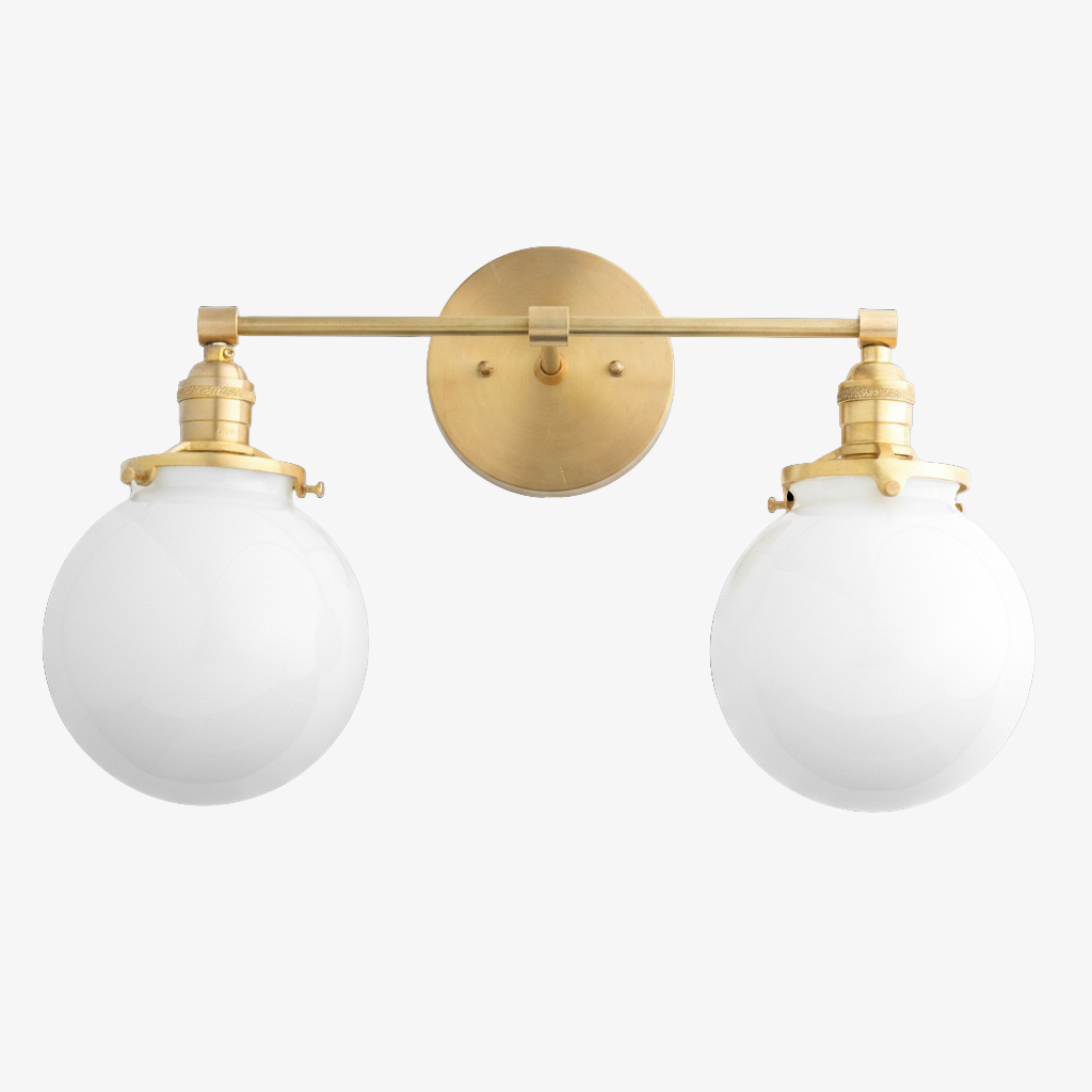 Lumio Globe Glass Globe Vanity Light - Modern Two Light Bathroom Sconce