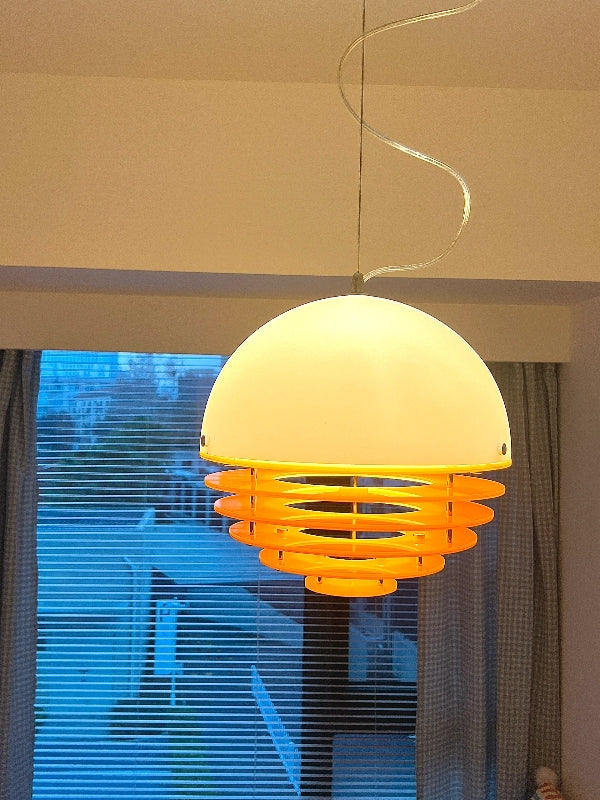 Glass & Acrylic Bauhaus Pendant - Elegant Sunset Glow Living Room Light