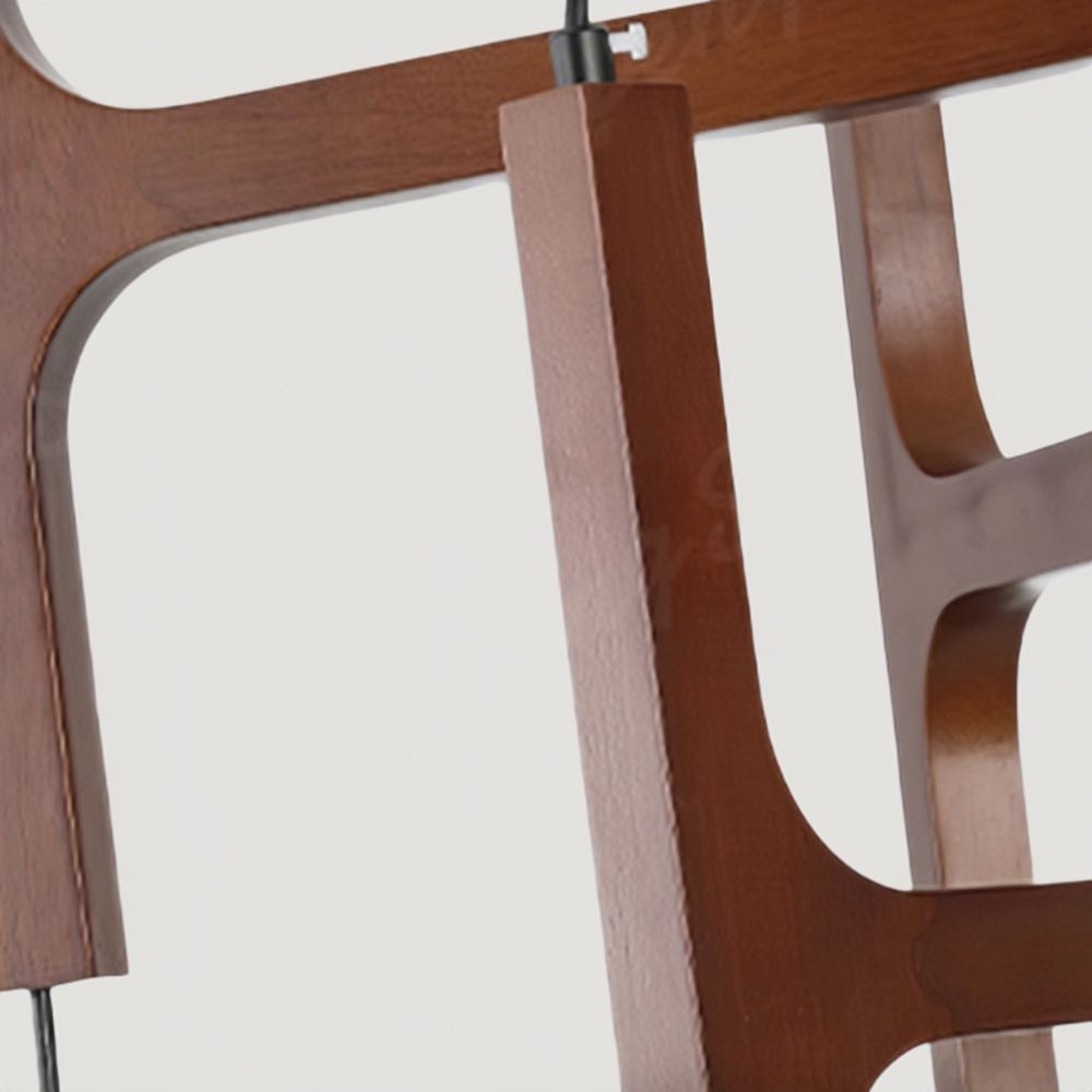 Multiple Wood Sputnik Chandelier - Glass Bubble Ball Pendant for Modern Home