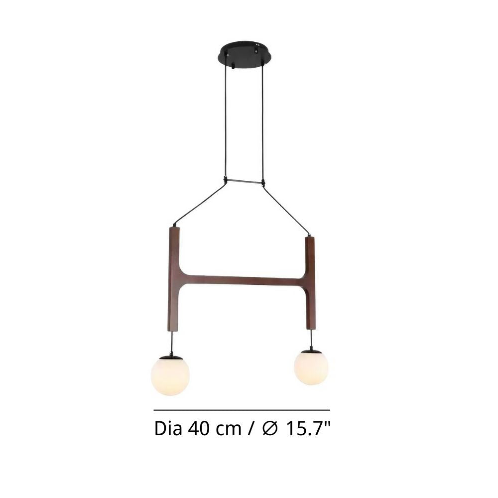 Multiple Wood Sputnik Chandelier - Glass Bubble Ball Pendant for Modern Home