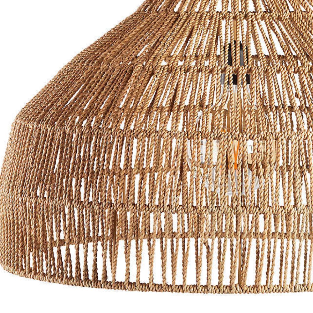 Rattan Dome Pendant Light - Woven Basket Outdoor Rattan Pendant Light
