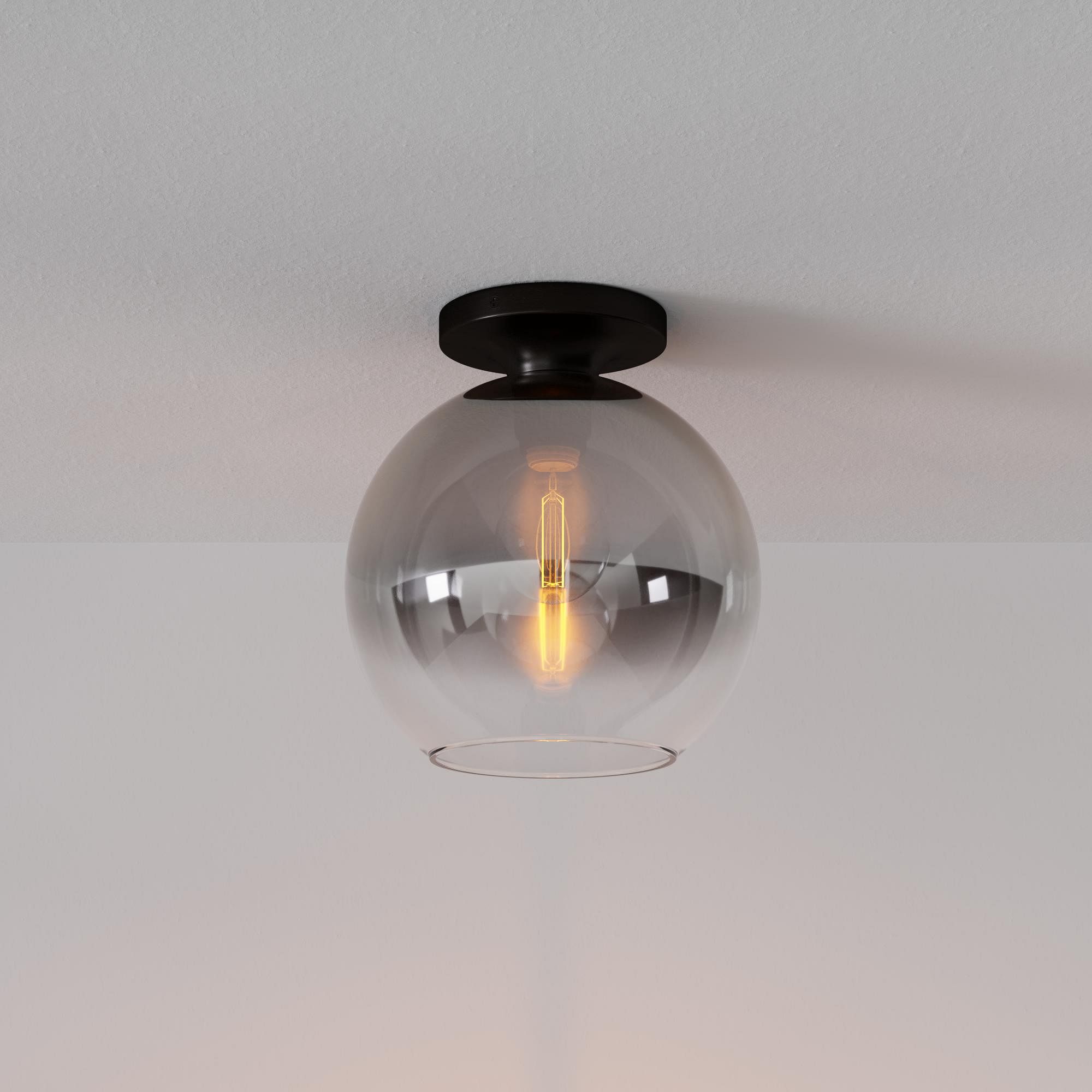 Selvion Modern Globe Ceiling Light - Damp-Rated Bathroom Lighting - Luxe Glass Shade