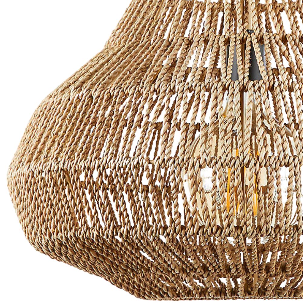 Natural Rattan Pendant Light - Wicker Basket Pendant Light for Kitchen