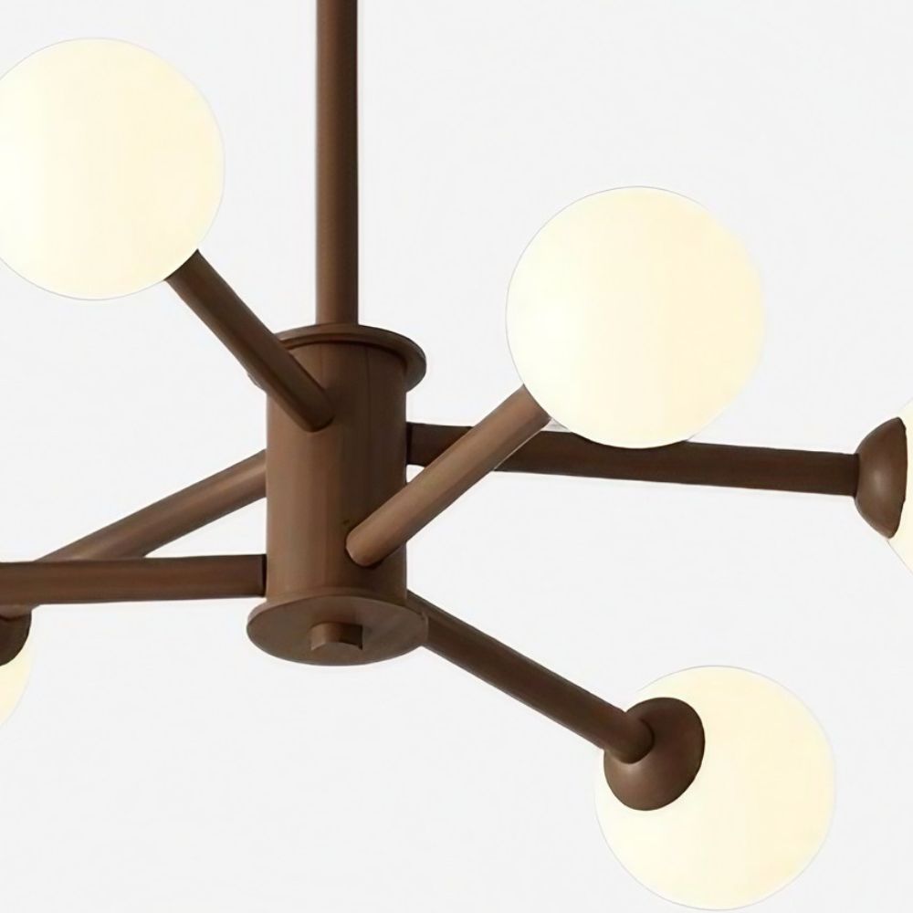 Flush Mount Sputnik Light - Natural Wood Ceiling Light for Stylish Interiors