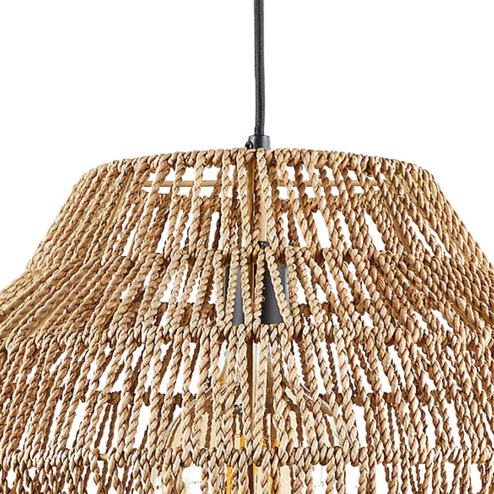 Natural Rattan Pendant Light - Wicker Basket Pendant Light for Kitchen