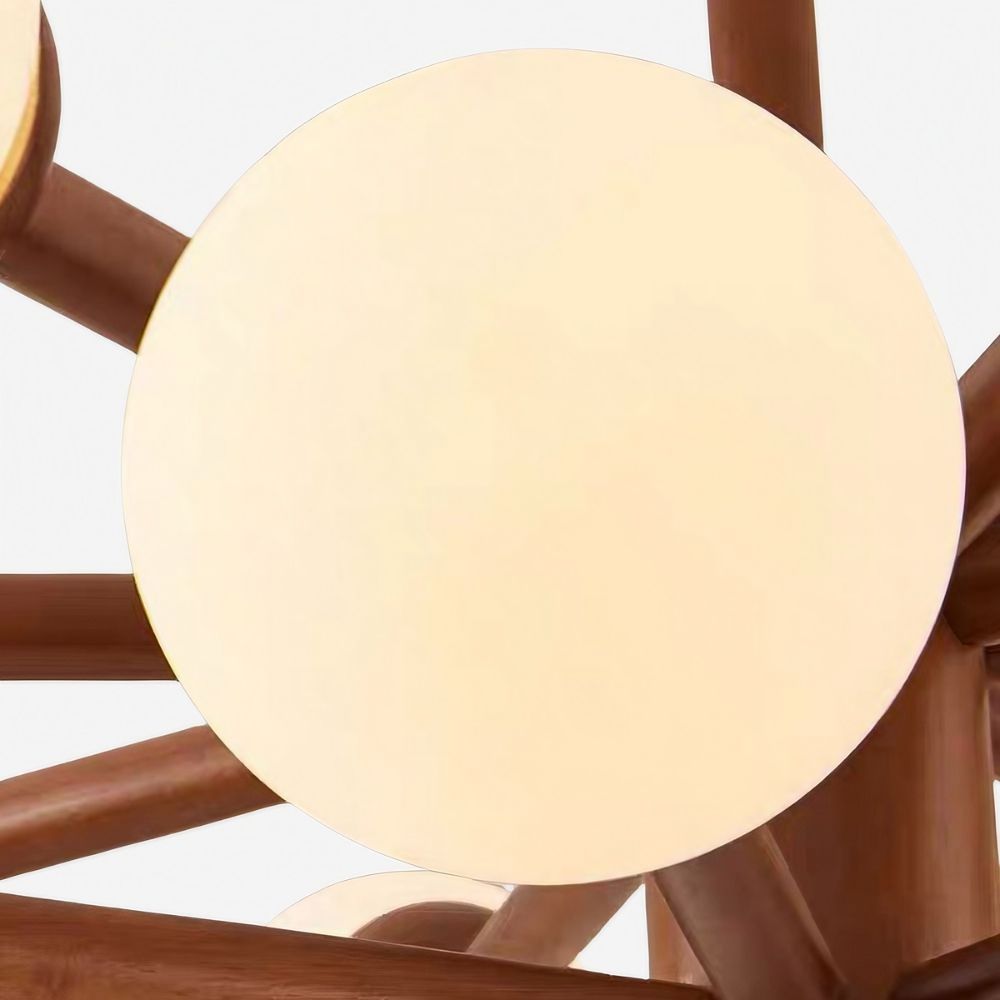 Flush Mount Sputnik Light - Natural Wood Ceiling Light for Stylish Interiors