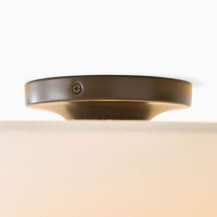 Solivara White Linen Ceiling Light - Modern Flushmount for Bedroom