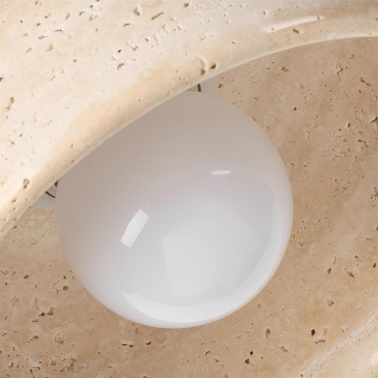 Minimalist Stone Pendant Light - Raw Yellow Travertine Lighting