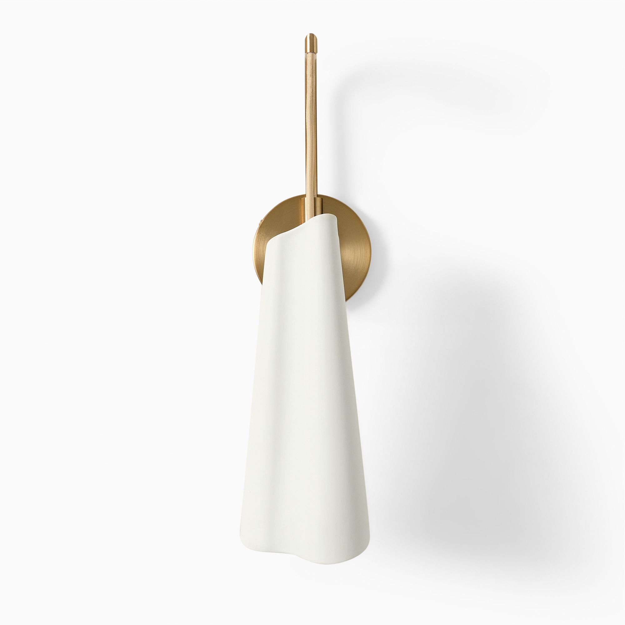 Orovia Sleek Wall Sconce – Ceramic Metal Champagne Brass