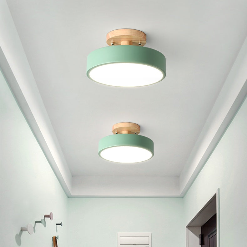 Plafonnier rond Macaron – Plafonnier en bois de style scandinave