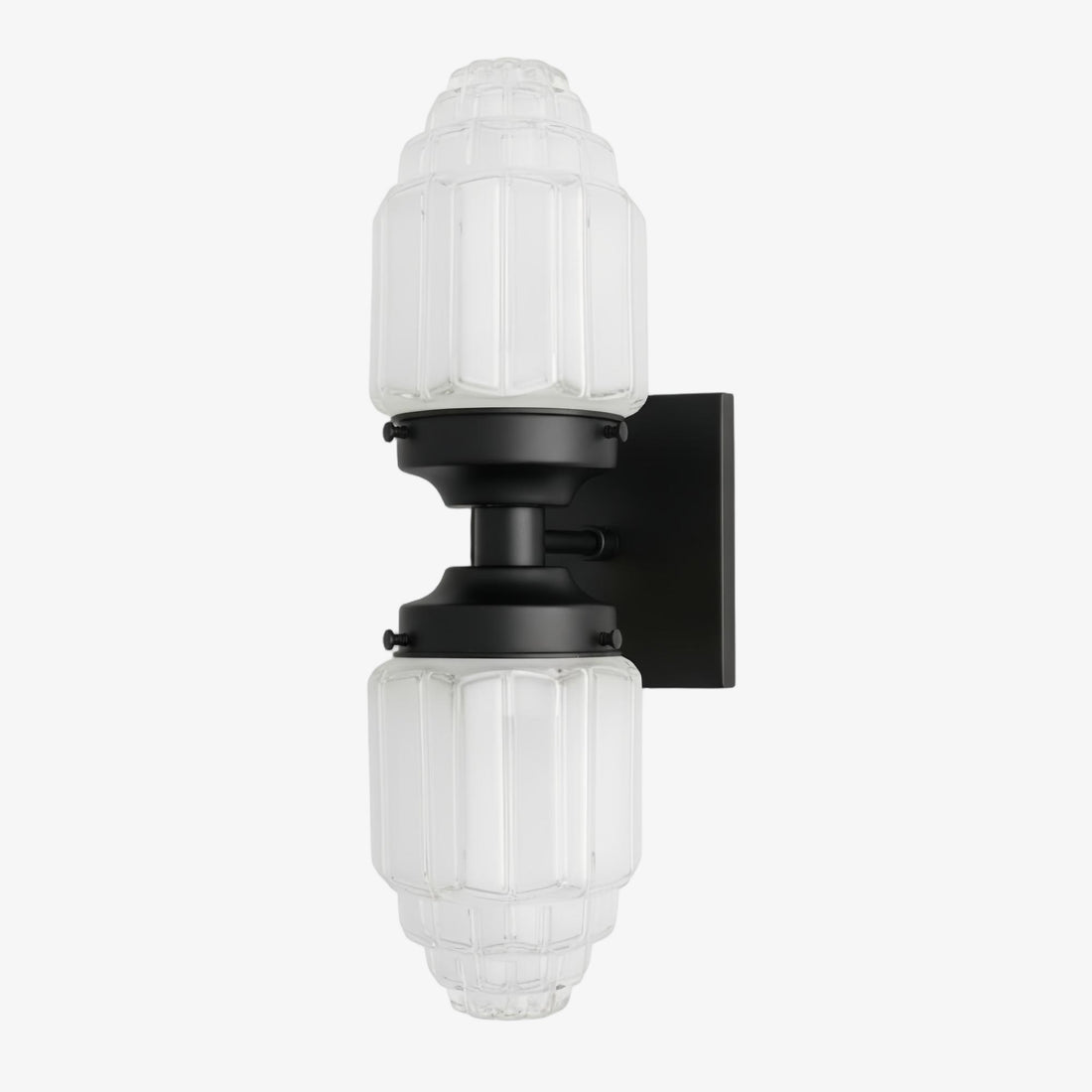 Tierlux Glass Art Deco Wall Sconce - Glass Frosted Globes with Skyscraper Globe