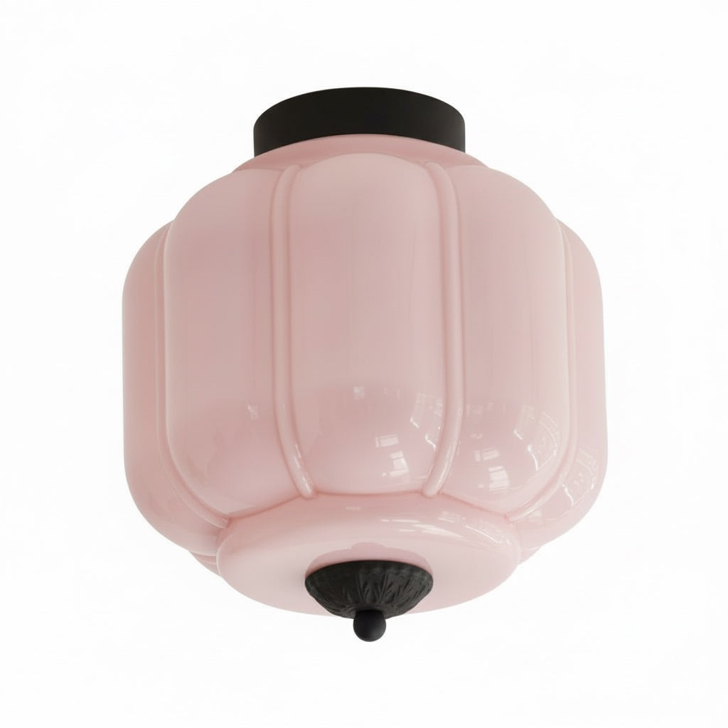 Vintage Eloise Milk Glass Flush Mount Ceiling Light - Vintage Charm Soft Glow