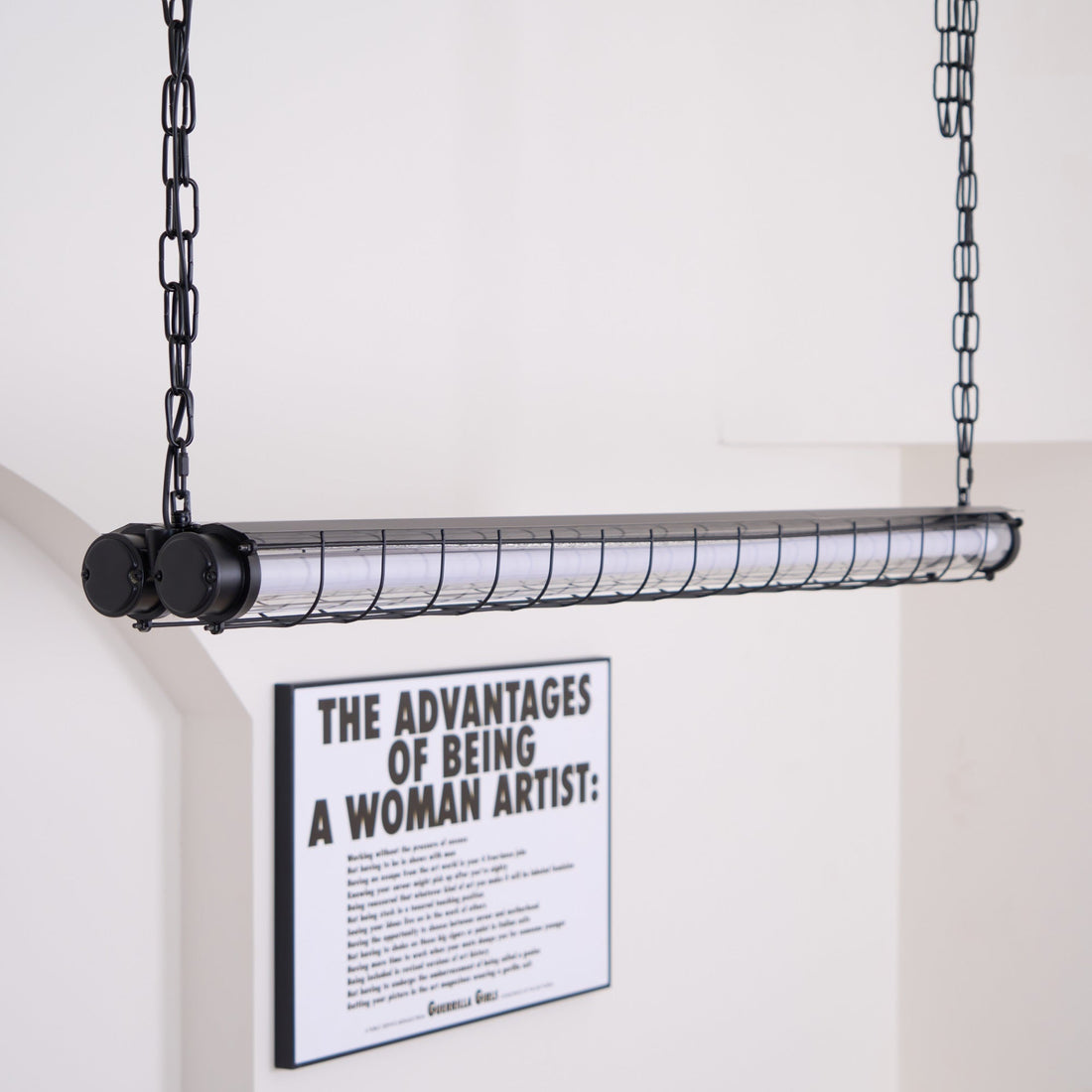 Handcrafted Glass Channel-Set Diffusers Linear Chandelier Sleek Design