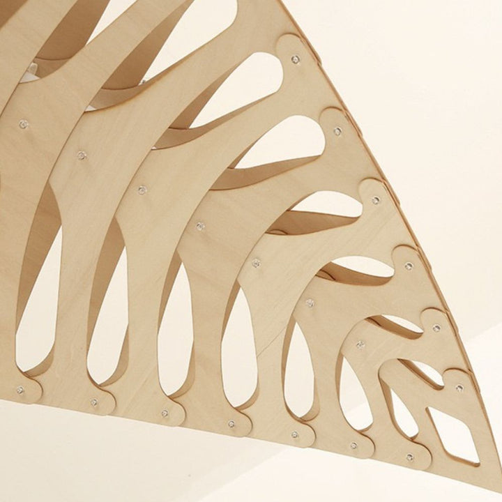 Modern Wood Pendant Light - Curved Leaf Pendant Lamp for Dining Room