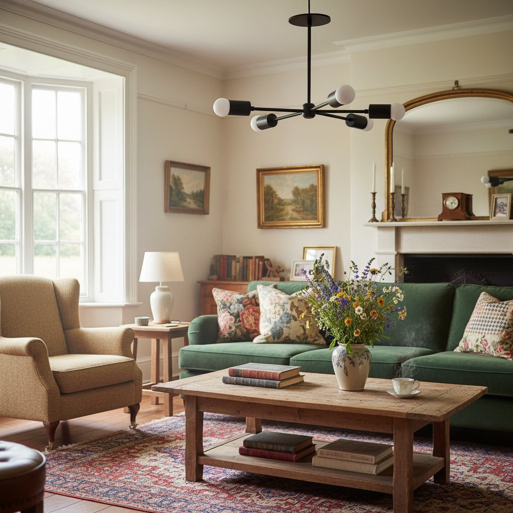 Mobilux Line Mid Century Gold Sputnik Chandelier - Geometric Brass Fixture