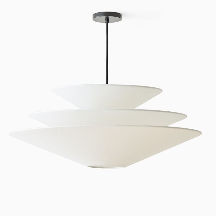 Solivara Linen Pendant Light - Modern Layered Lamp for Living Room