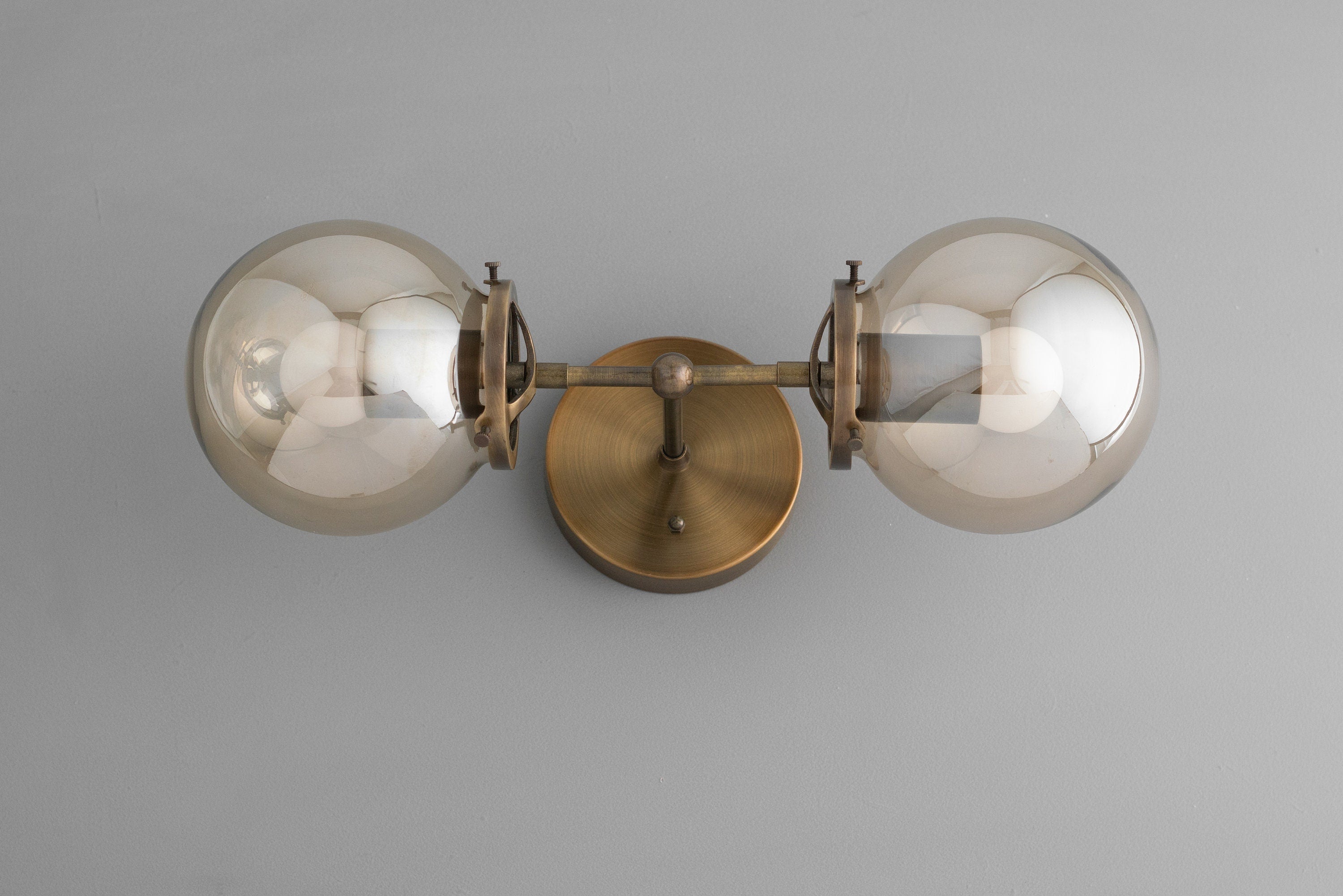 Lumio Globe Double Globe Vanity Wall Light - Rustic Farmhouse Bathroom Wall Fixture