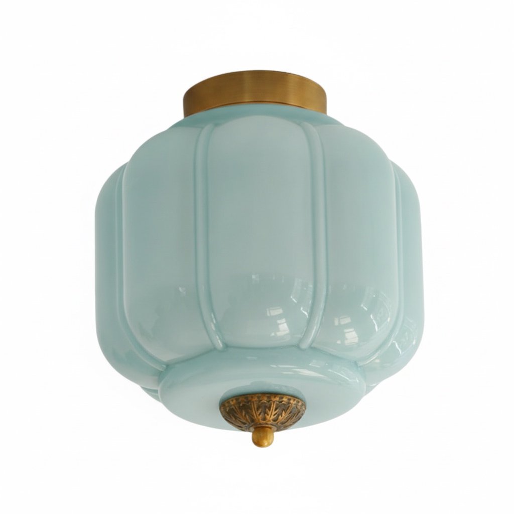 Vintage Eloise Milk Glass Flush Mount Ceiling Light - Vintage Charm Soft Glow