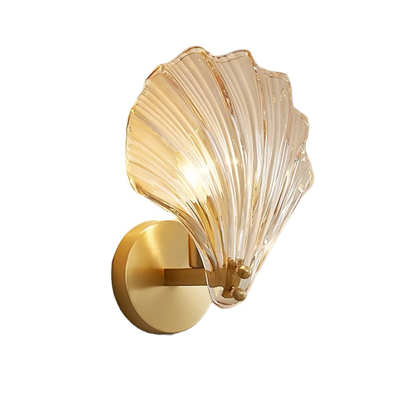 Glass Seashell Wall Lamp – Artistic Sconce for Hallway or Living Room