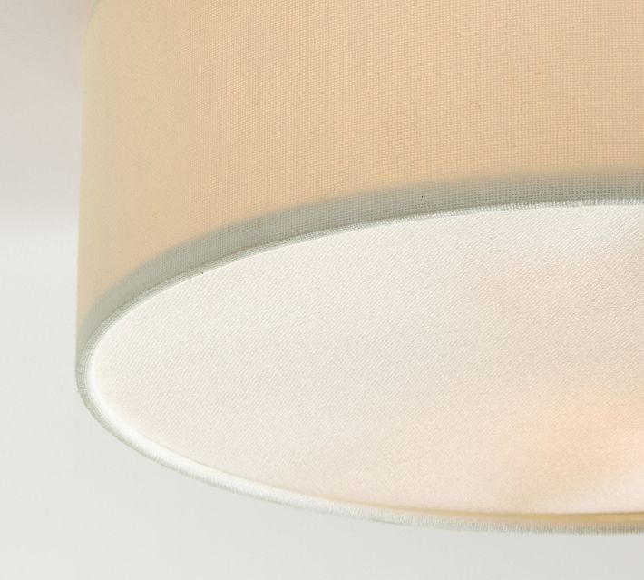 Dumora Linen Drum Flush Mount Ceiling Lamp - Stylish Soft Fabric Ceiling Light