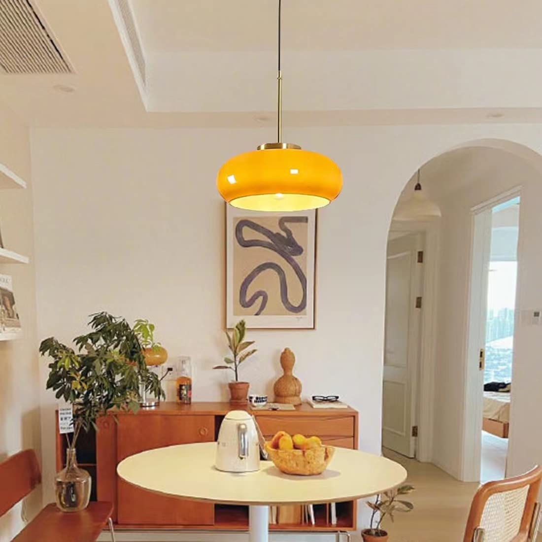 Glass Pot Pendant Light – Vintage Bauhaus Style for Dining Room