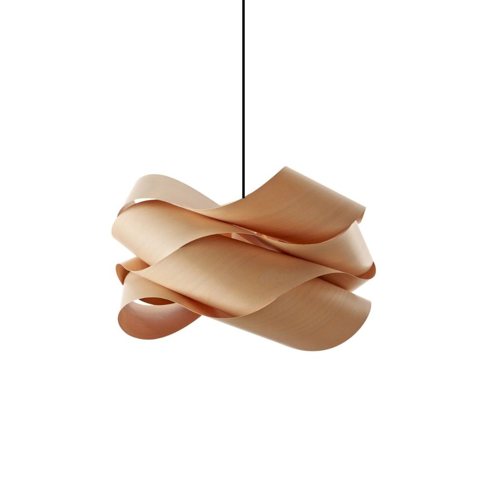 Wood Pendant Light - Slim Profile Link Design for Entryways