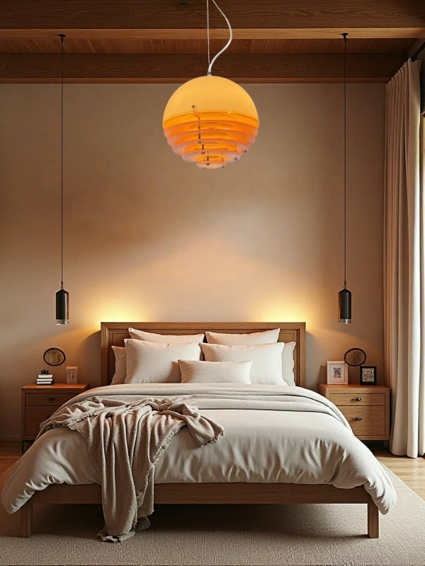 Glass & Acrylic Bauhaus Pendant - Elegant Sunset Glow Living Room Light