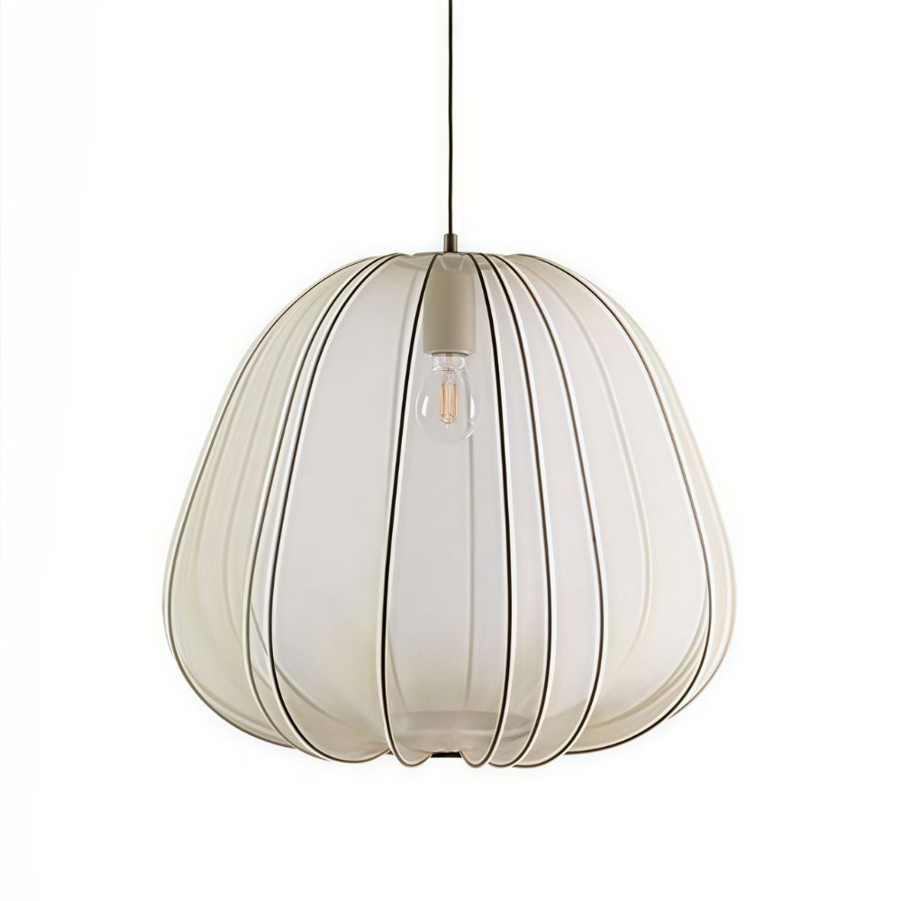 Lantern Fabric Pendant Light - Wabi Sabi Pumpkin Design for Bedroom