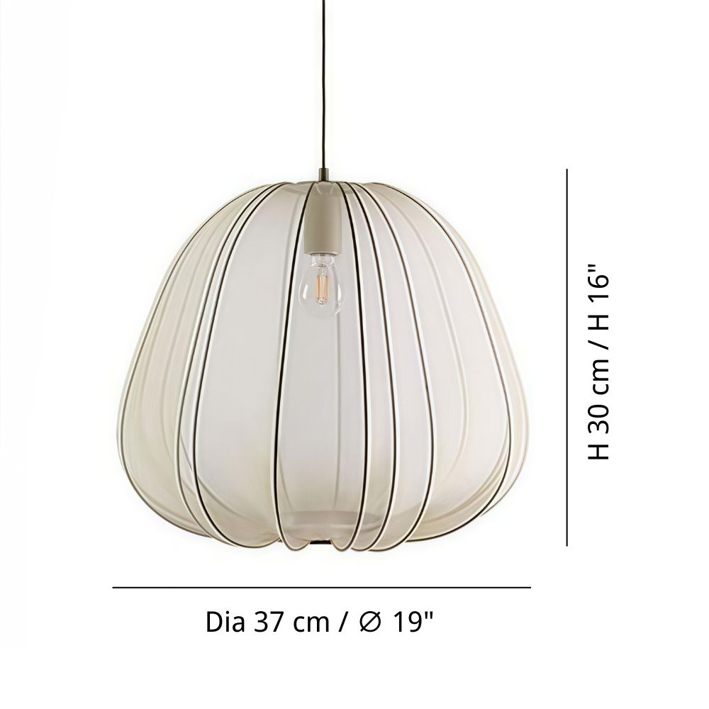 Lantern Fabric Pendant Light - Wabi Sabi Pumpkin Design for Bedroom