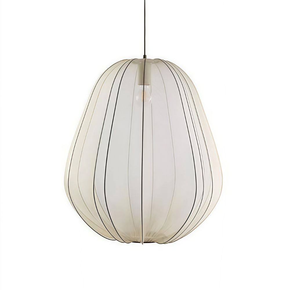 Lantern Fabric Pendant Light - Wabi Sabi Pumpkin Design for Bedroom