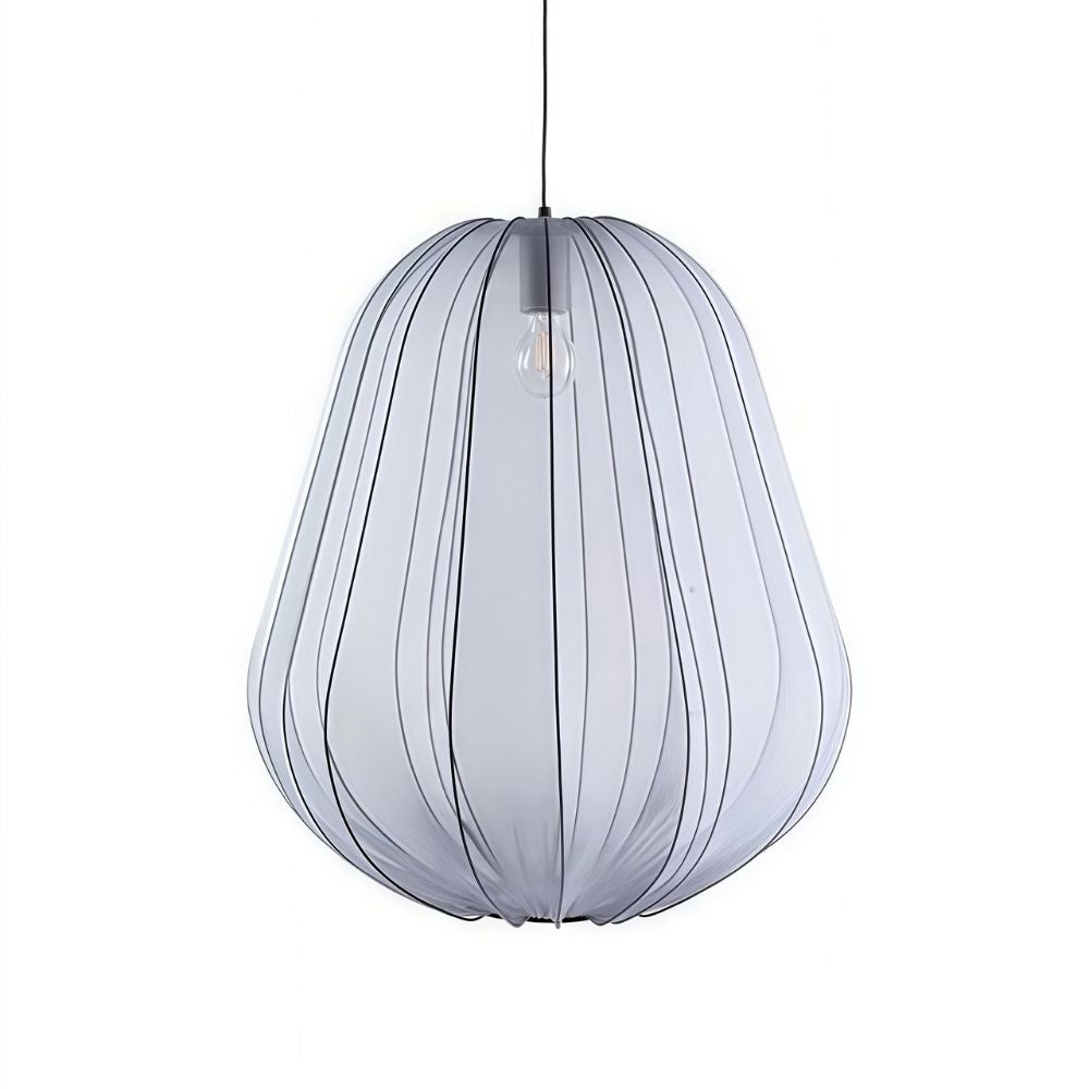 Lantern Fabric Pendant Light - Wabi Sabi Pumpkin Design for Bedroom