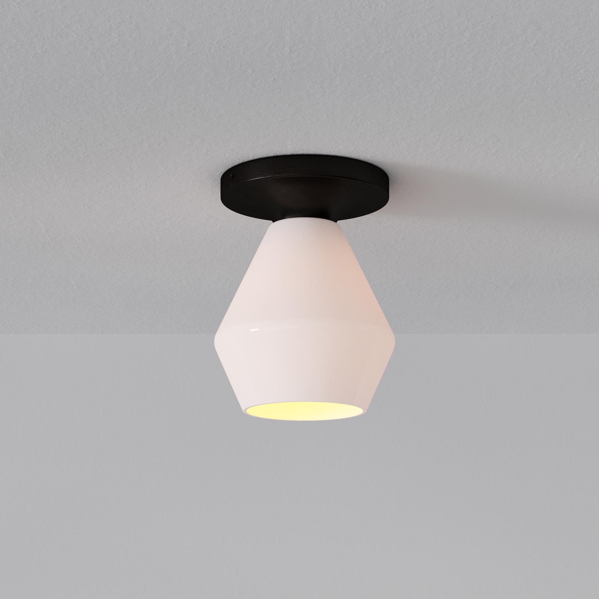 Merin Minimalist Sleek Geometric Glass Flushmount Light