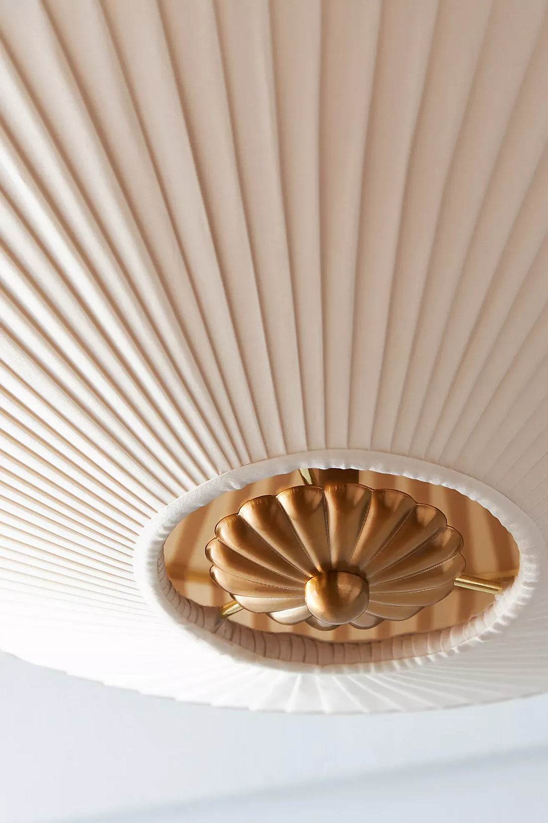 Elumina Modern Fabric Ceiling Lamp - Brass Flush Mount for Dining Room