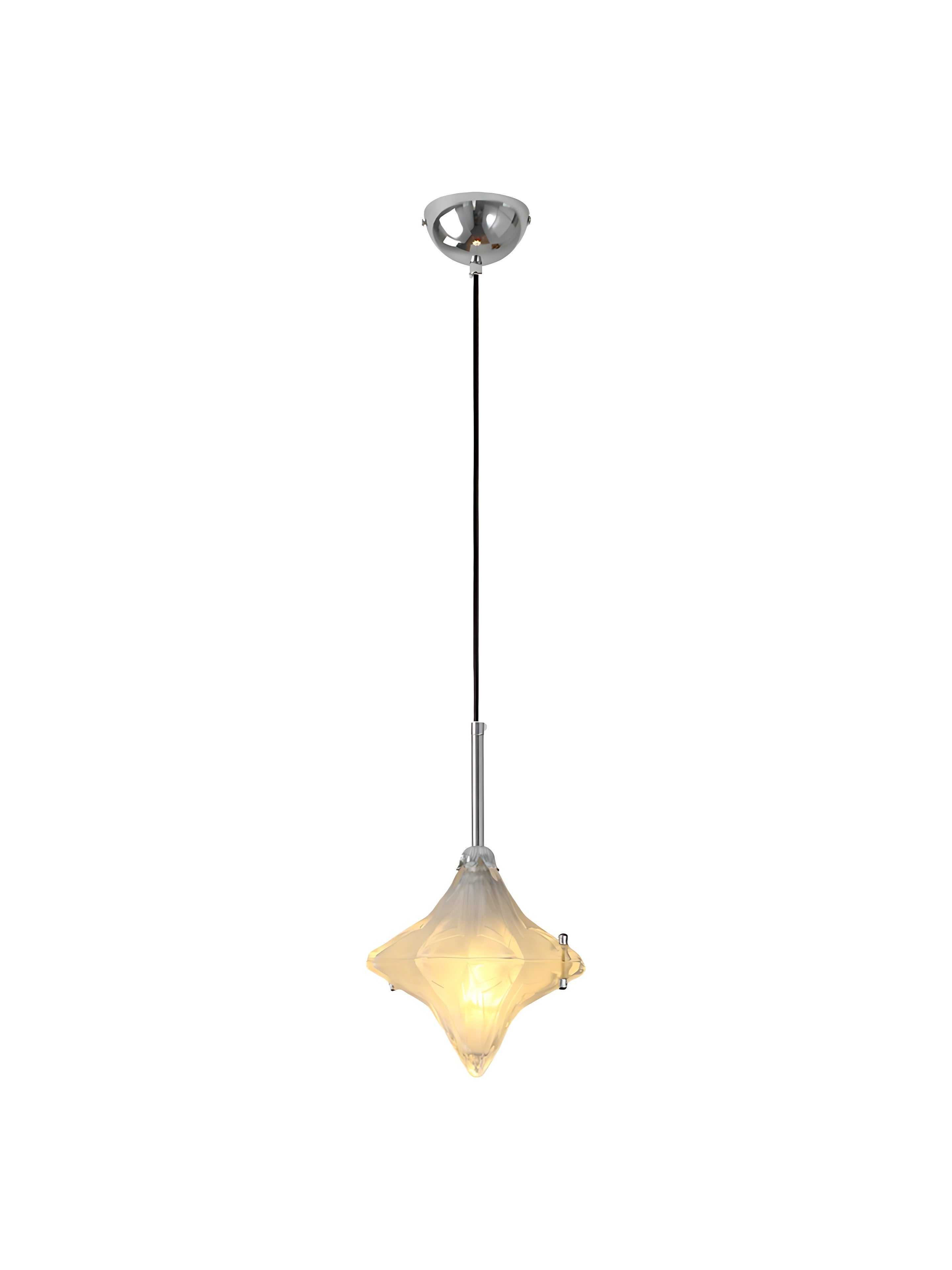 Art Deco Astris Elara Star Pendant Light-Frosted Glass Pendant with Geometric Style