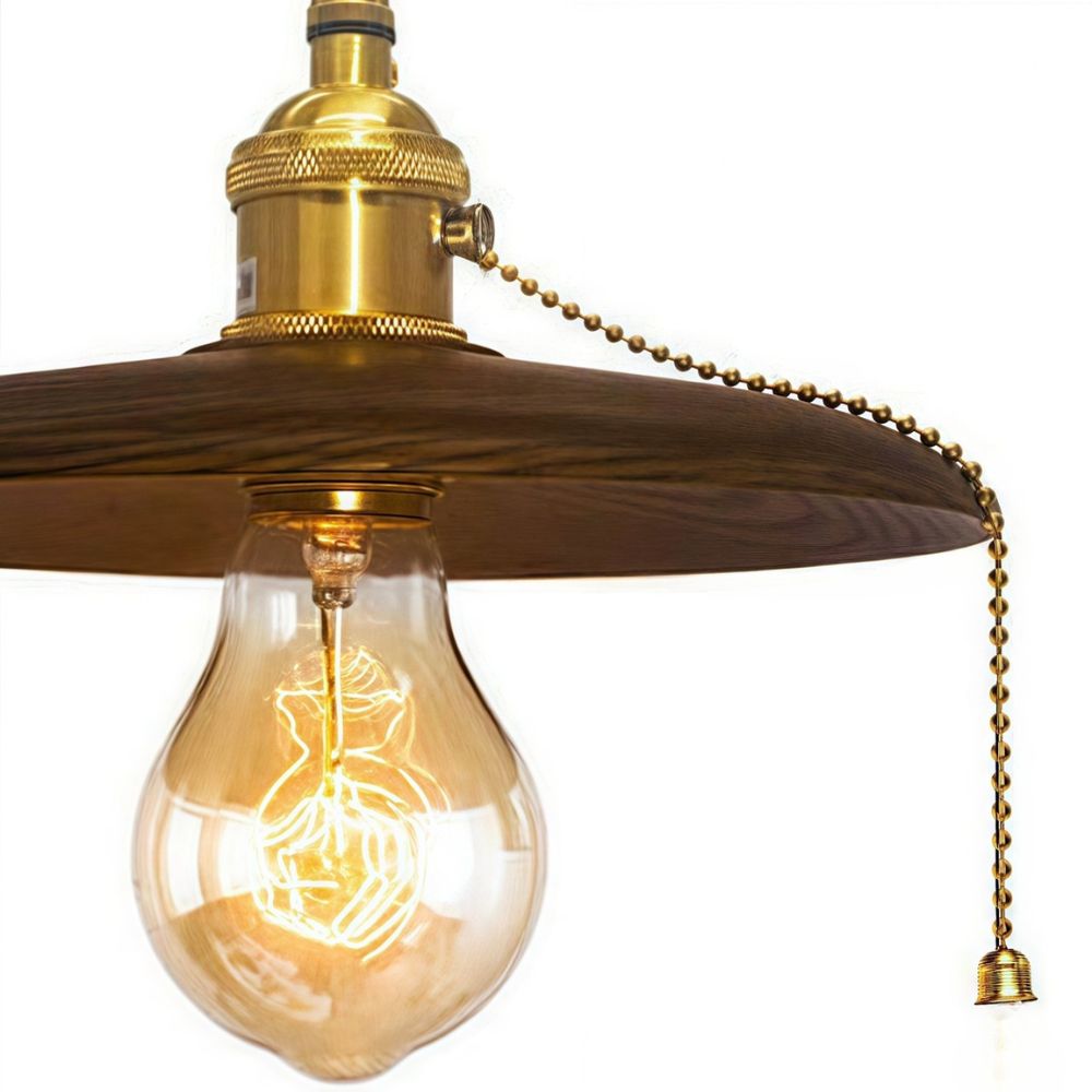 Suspension disque en bois – Éclairage de cuisine rétro au grain naturel