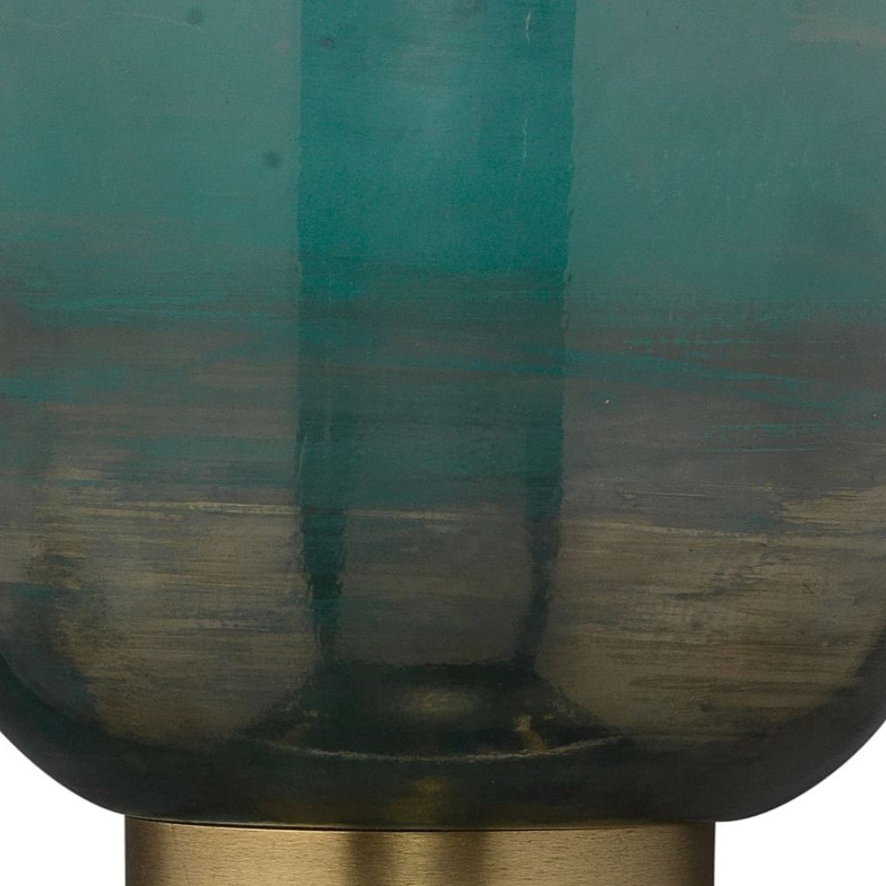Helvo Vintage Metal Single Sconce - Green Glass Wall Light for Home Decor